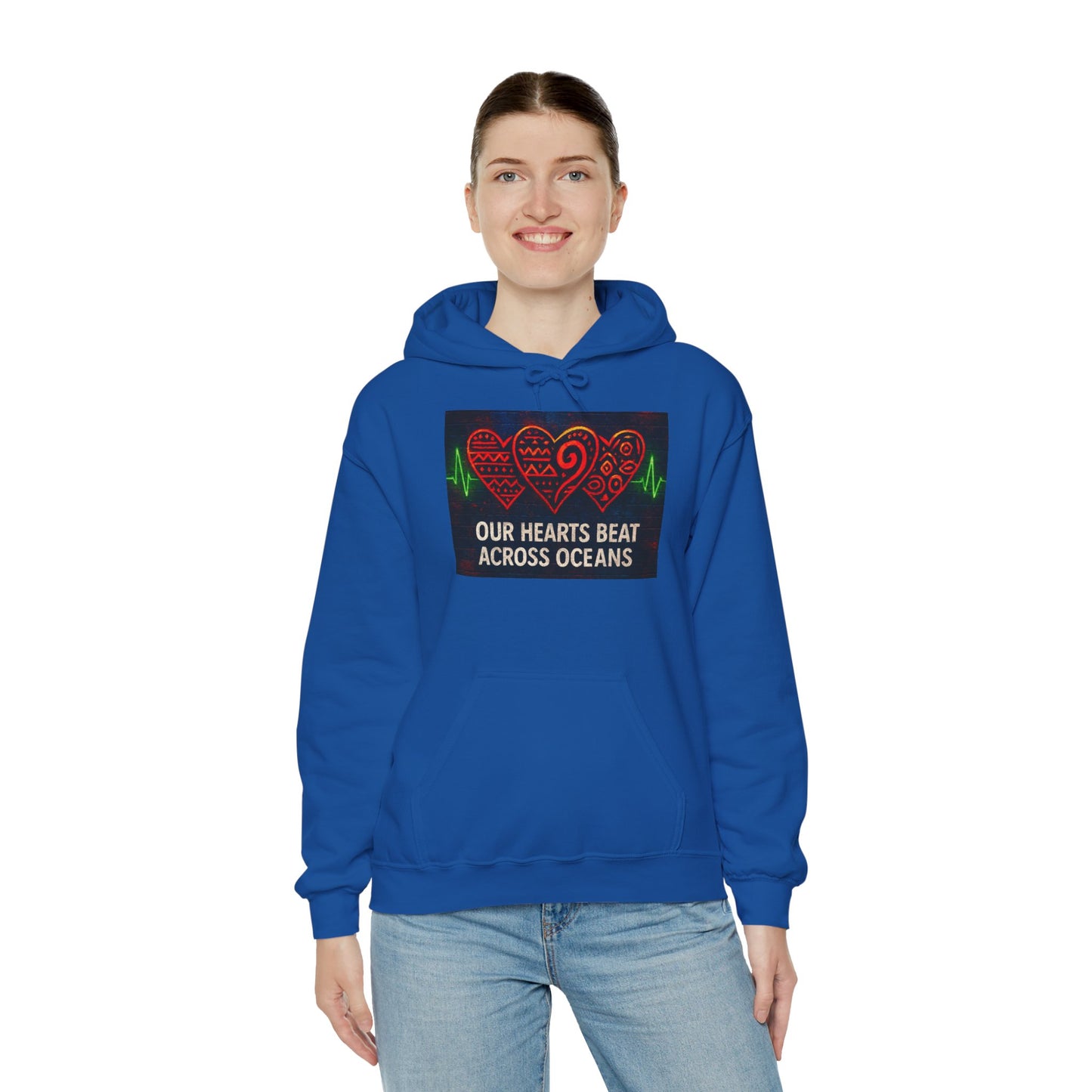 Heartbeat Across Oceans Hoodie: Cozy Gift for Love.