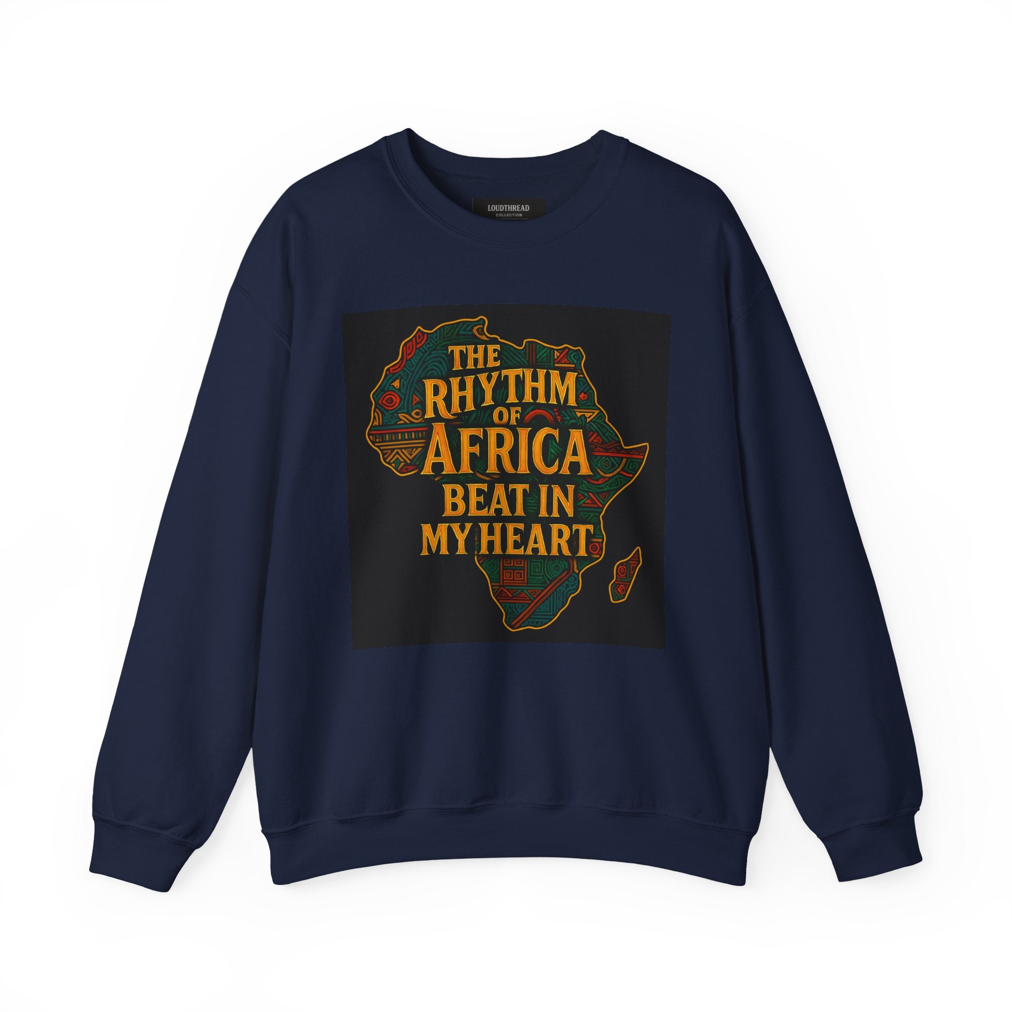 Rhythm of Africa Crewneck Sweatshirt, African Pride Apparel