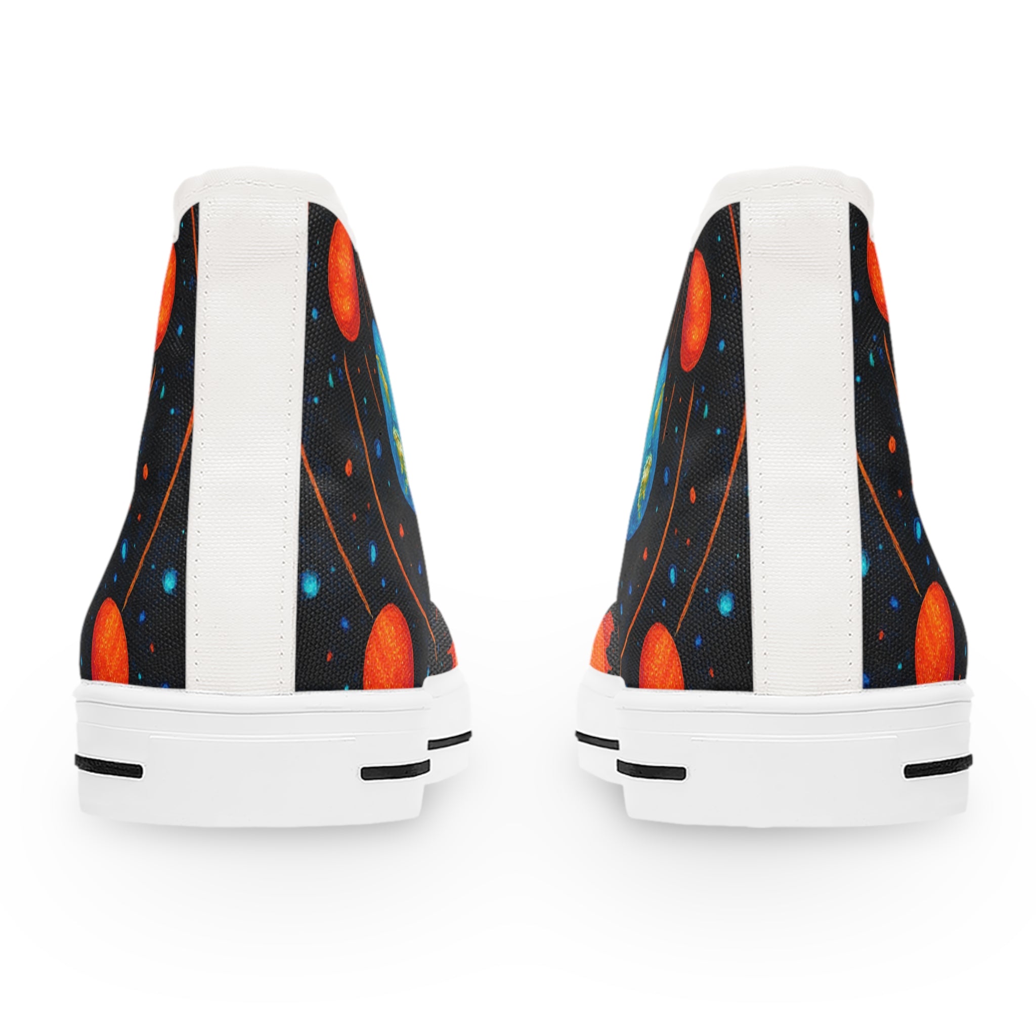 Cosmic Women's High Top Sneakers, Space Theme Sneakers.