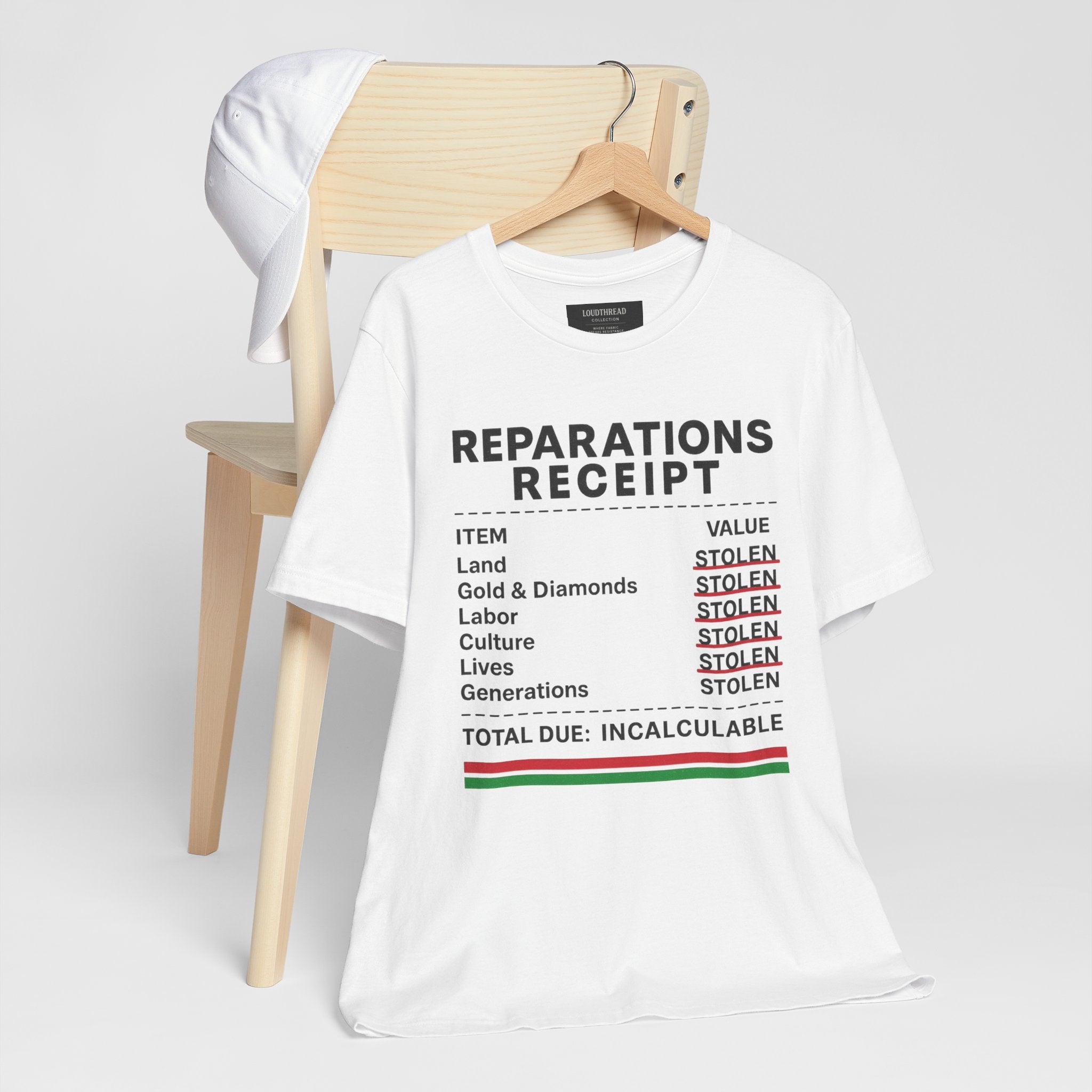 Reparations Receipt Unisex Tee, Statement T-Shirt, Social Justice Apparel