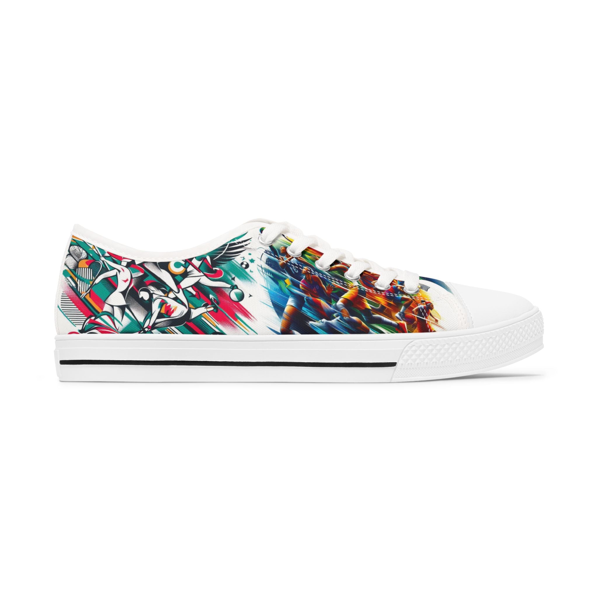 Vibrant Art Print Sneakers | Customizable Women's Low Top Sneakers
