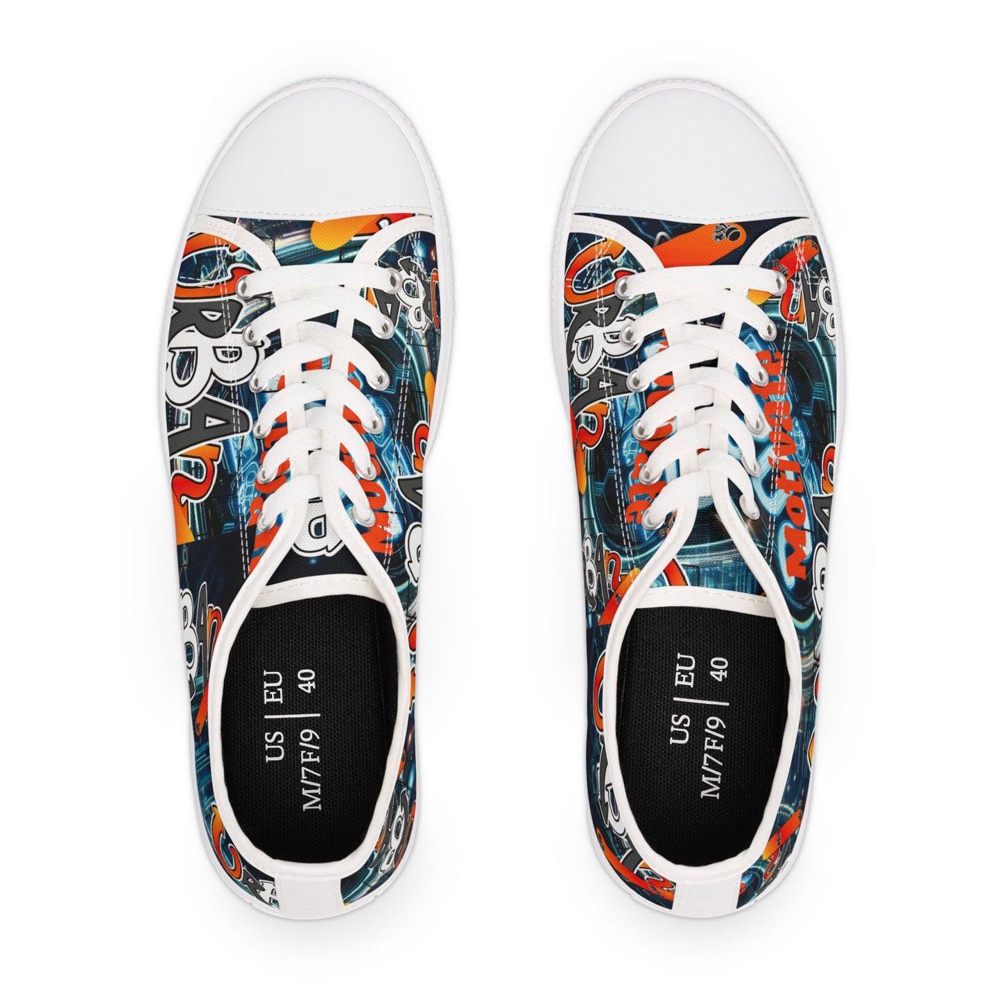 Colorful Graphic Print Women's Low Top Sneakers.