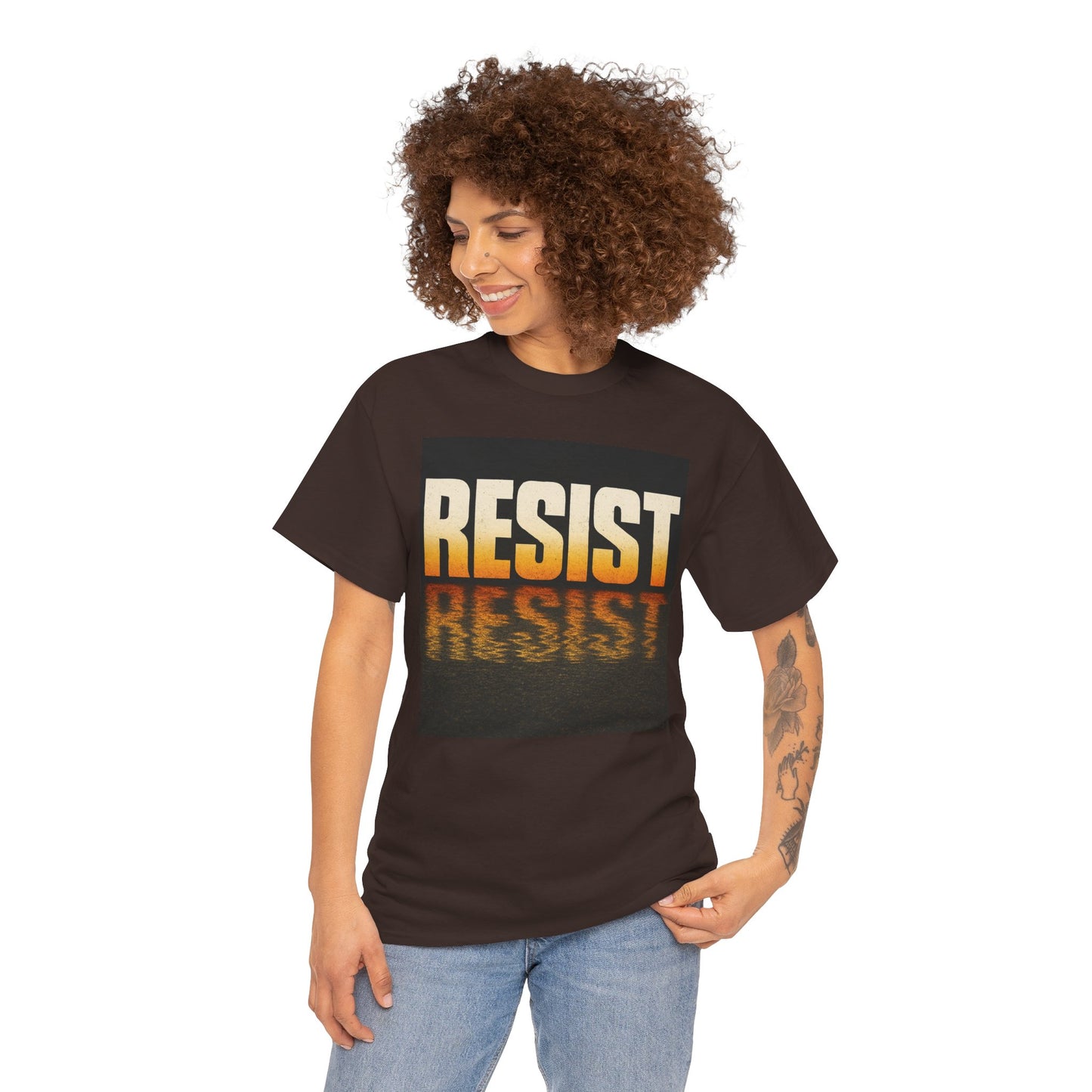 Resist Unisex Heavy Cotton Tee, Motivational T-Shirt, Activism Apparel
