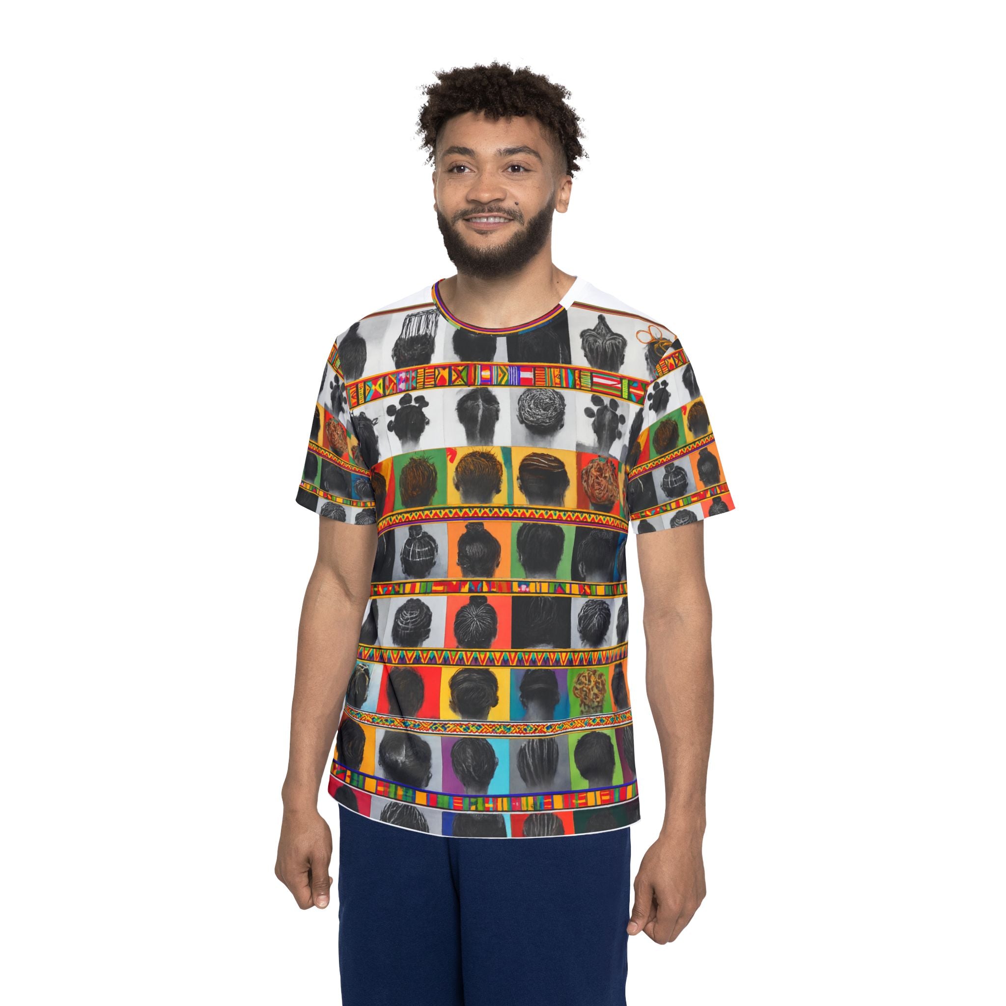 African Heritage Patterned Jersey — Ancestral Silhouettes All-Over Print