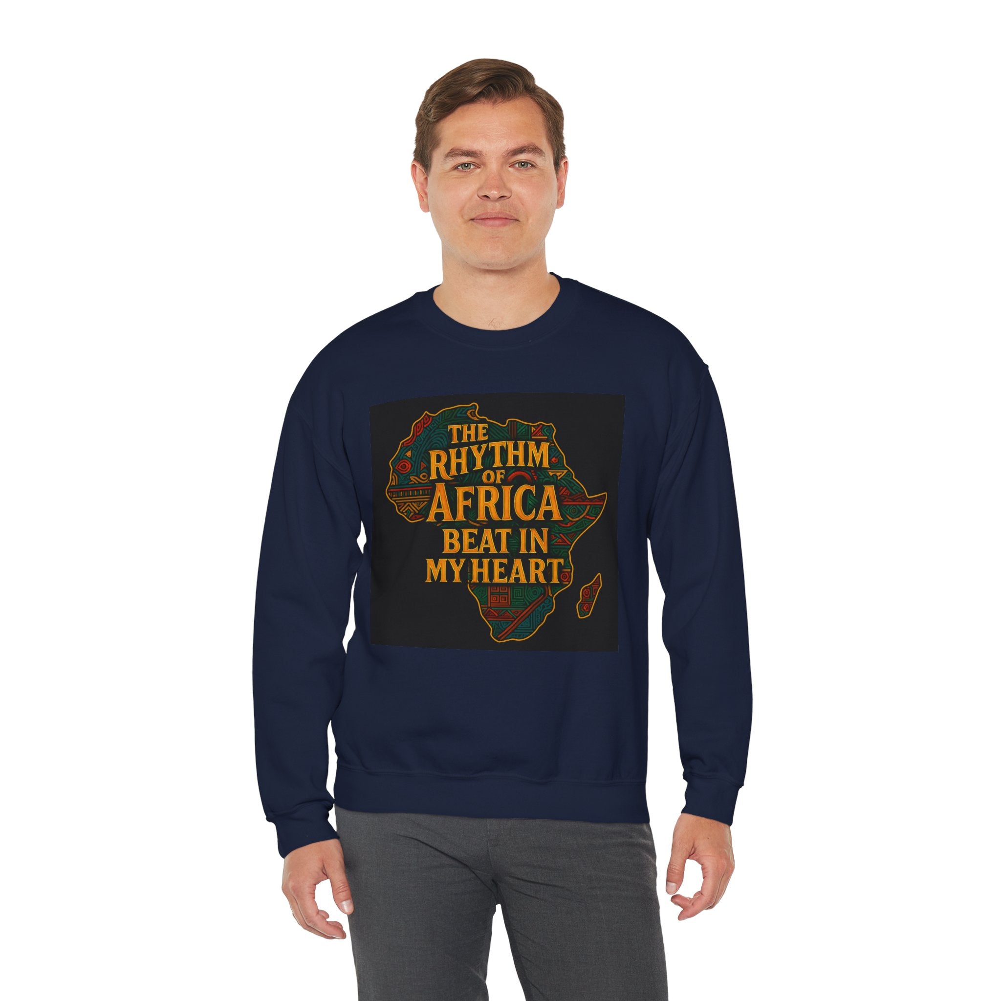 Rhythm of Africa Crewneck Sweatshirt, African Pride Apparel
