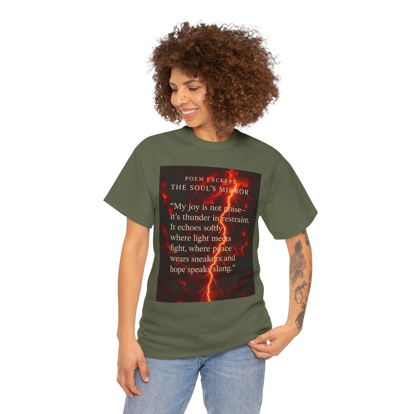 Soul's Mirror Poem Tee, Unisex Heavy Cotton Shirt, Inspirational T-Shirt