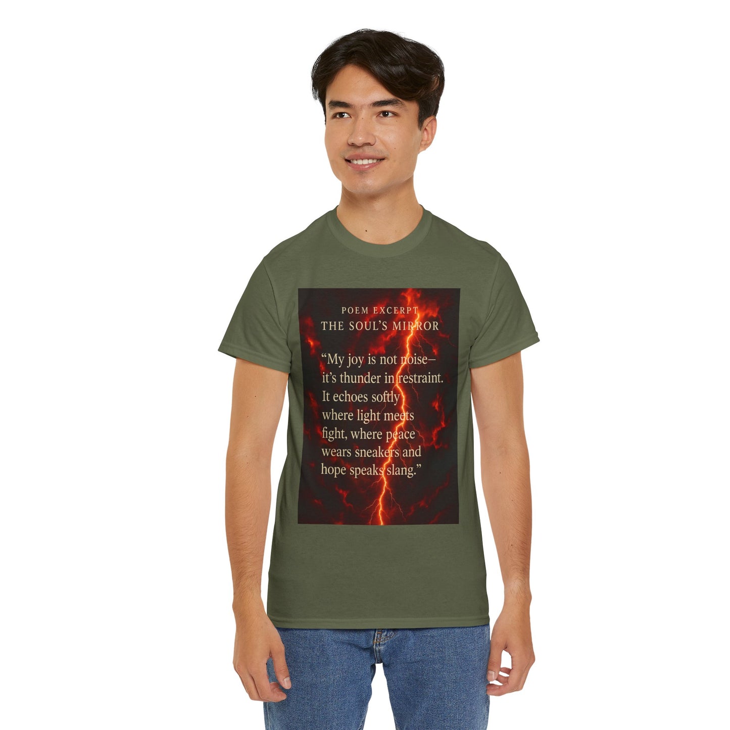 Soul's Mirror Poem Tee, Unisex Heavy Cotton Shirt, Inspirational T-Shirt