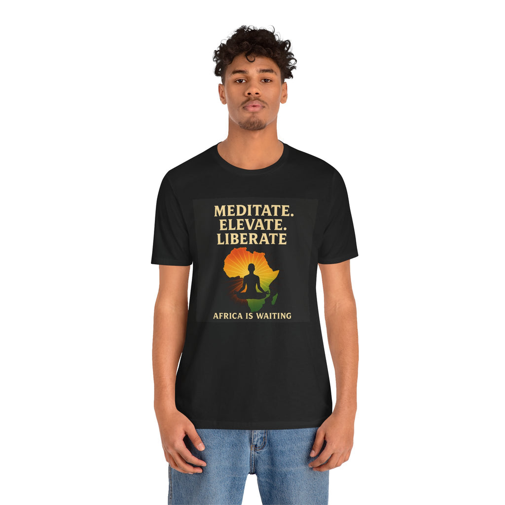 Meditate & Elevate Unisex Black Short Sleeve Tee