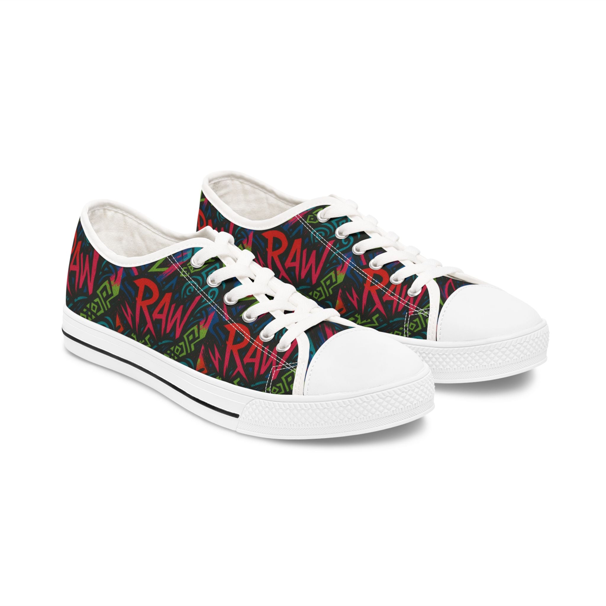Colorful Women's Low Top Sneakers, Stylish Casual Footwear.