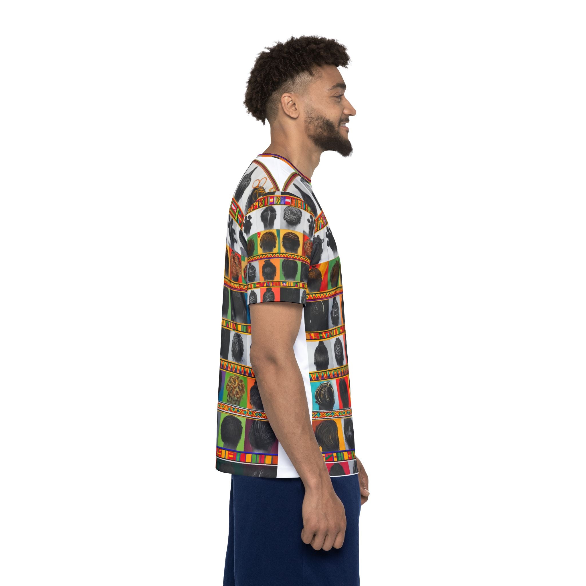 African Heritage Patterned Jersey — Ancestral Silhouettes All-Over Print