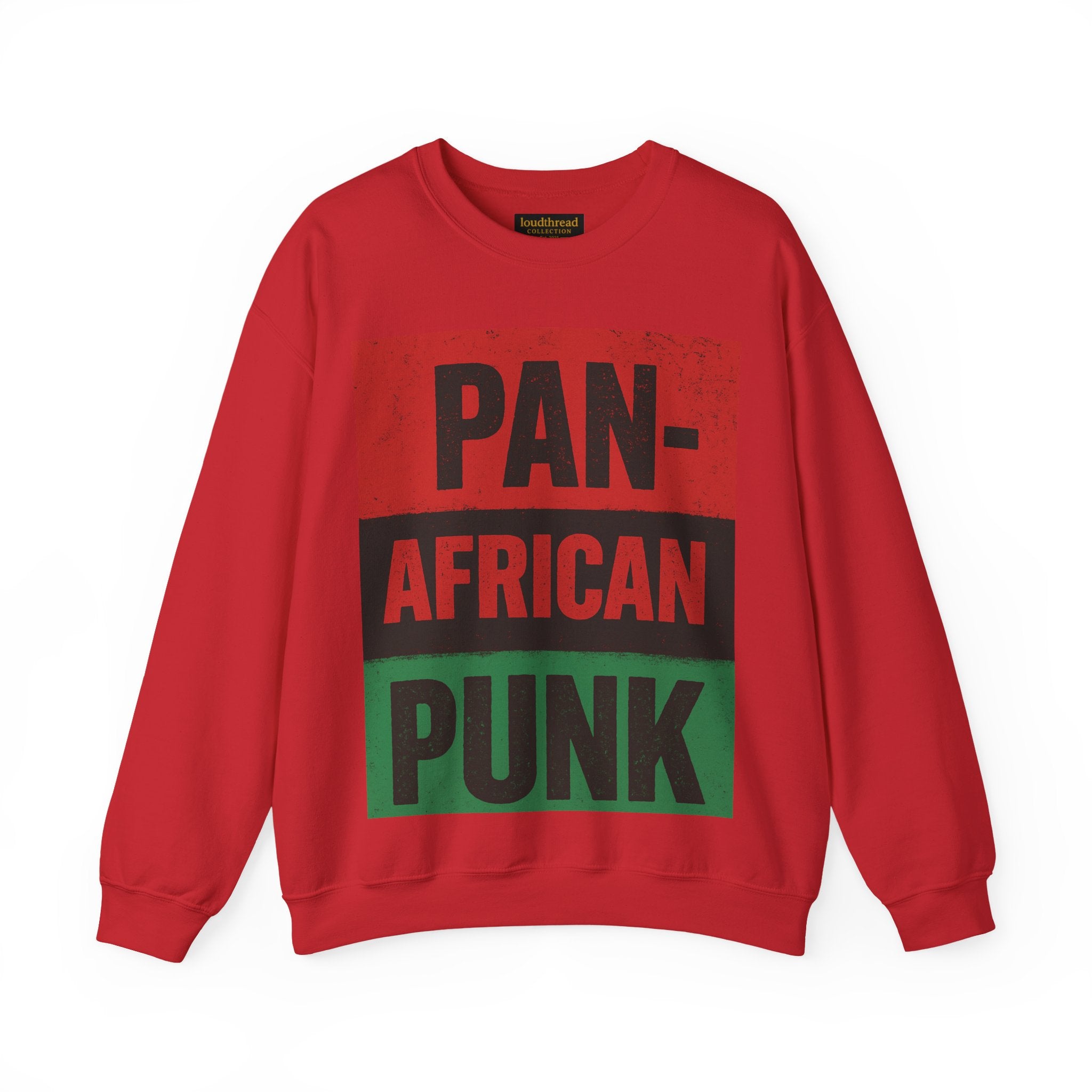 Crewneck Sweatshirt — "Pan-African Punk" Flag Graphic